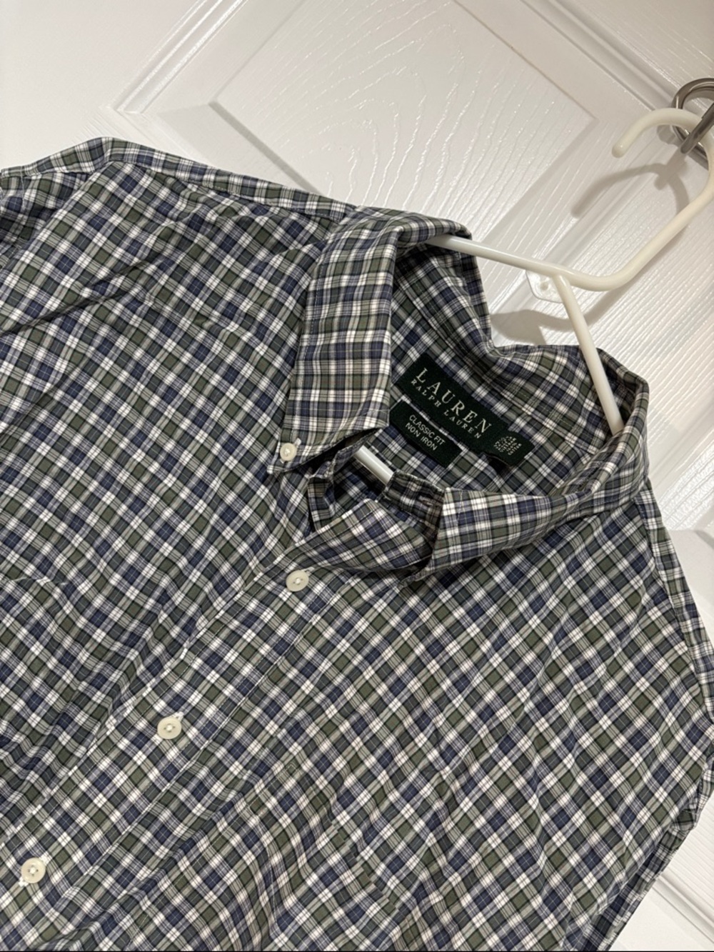 LAUREN RALPH LAUREN 100% Cotton  Long Sleeve Button Down Shirt Size 17.5 36/37